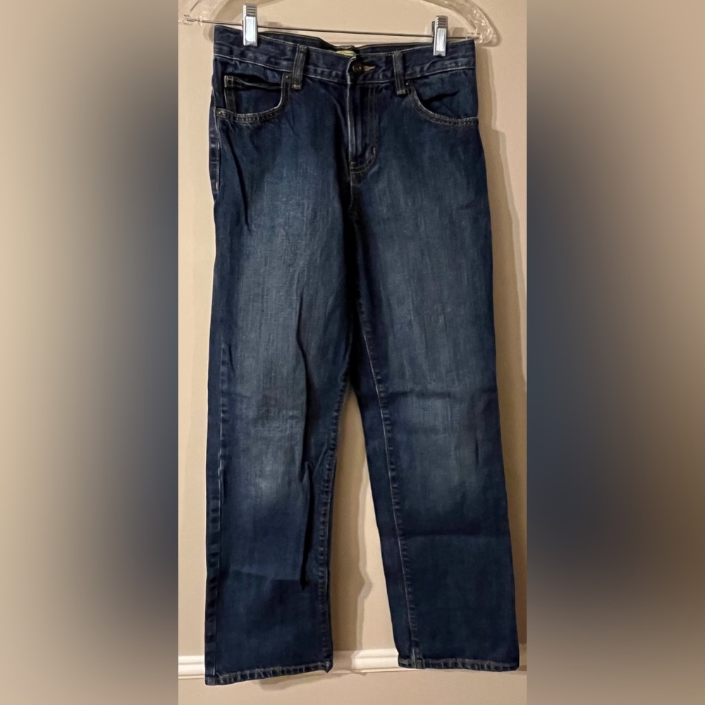 Old Navy Straight Blue Denim Jeans Boys Size 14 Regular Adjustable Waist
